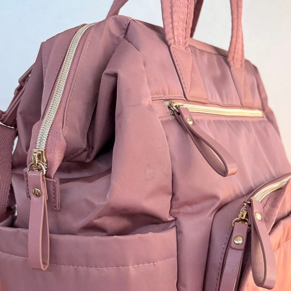 💕SKIP HOP Mainframe Wide Open Diaper Backpack. Dusty Rose